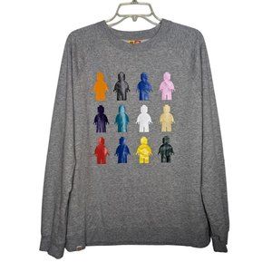 Target Lego long sleeve gray multicolored mini figure graphic Men‎ Sweatshirt M